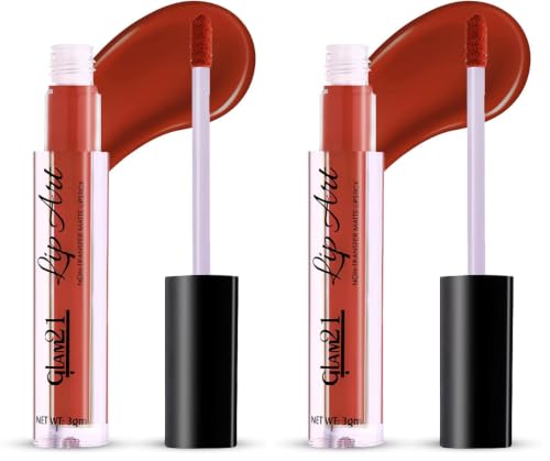 Image of Glam21 Lip Art Non-Transfer Matte Liquid Lipstick | Lightweight, Long-Lasting | Waterproof & Smudge-Proof Lip Colour | Intense Pigment | 3gm -Doppie Nude-16 (Pack of 2)
