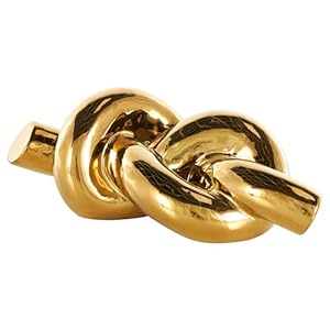 Deco 79 Ceramic Knot Decorative Sculpture Home Decor Statue, Accent Figurine 12″ x 5″ x 4″, Gold