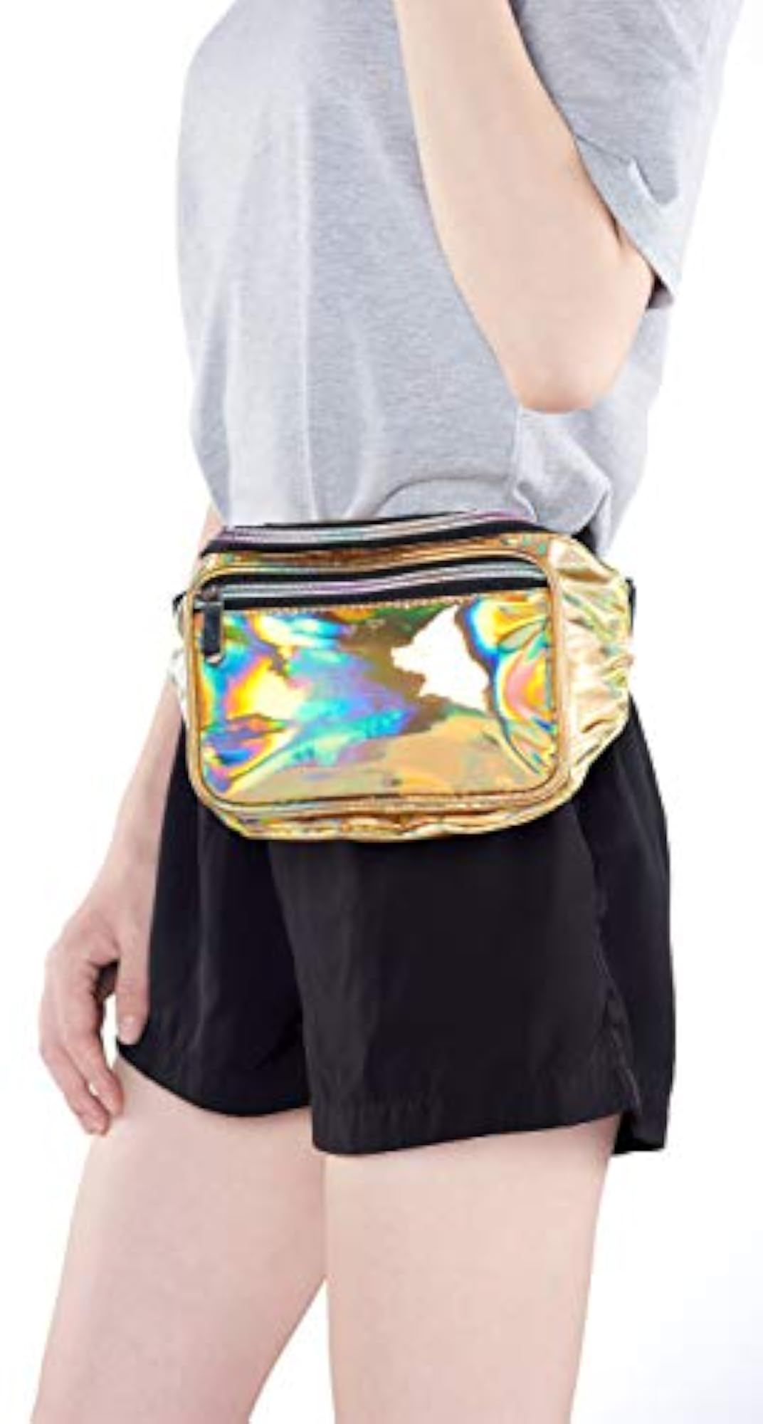 Gold Holographic Rainbow Fanny Pack for Festivals