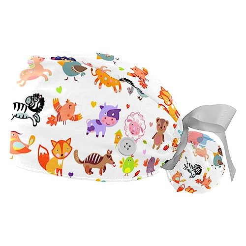 Berretto bouffant zoo lot de 2 avec bande anti-transpiration