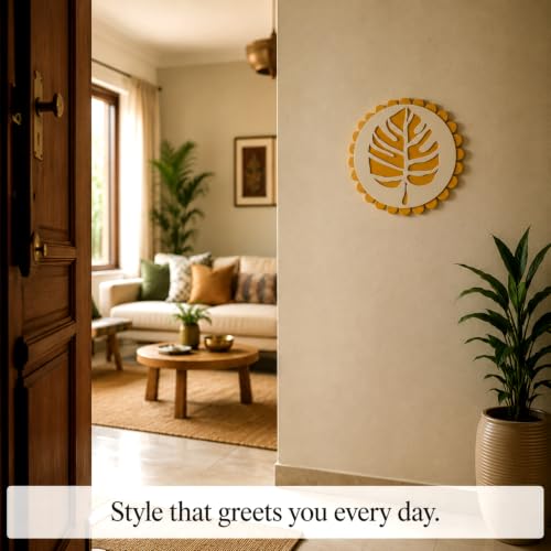 Image of Sehaz Artworks Monstera Leaf Wall Decor Items for Living Room 28x28 CM