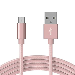 TALK WORKS Micro USB Cable 6ft Long Android Cell Phone Charger Braided Heavy Duty Fast Charging Cord for Samsung Galaxy…