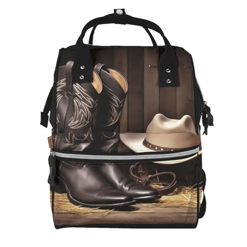 Sac à langer à motif cowboy : sac à dos de voyage multifonction et urbain pour parents