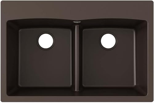 Elkay Quartz Classic ELGDLB3322MC0 - Fregadero doble con división aguamarina, color moca