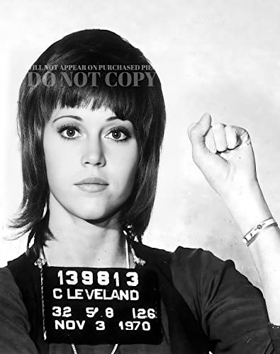 Portrait de tasse brillant Jane Fonda photo rare de 1970 Busted Cleveland