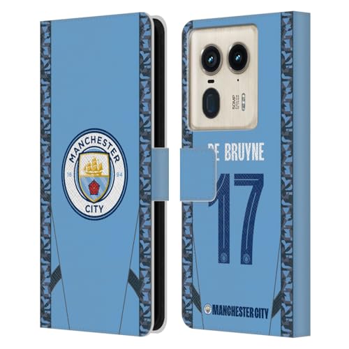 Head Case Designs Officially Licensed Manchester City Man City FC Kevin De Bruyne 2024/25 Players Home Kit Leather Book Wallet Case Cover Compatible with Motorola Edge 50 Ultra/X50 Ultra