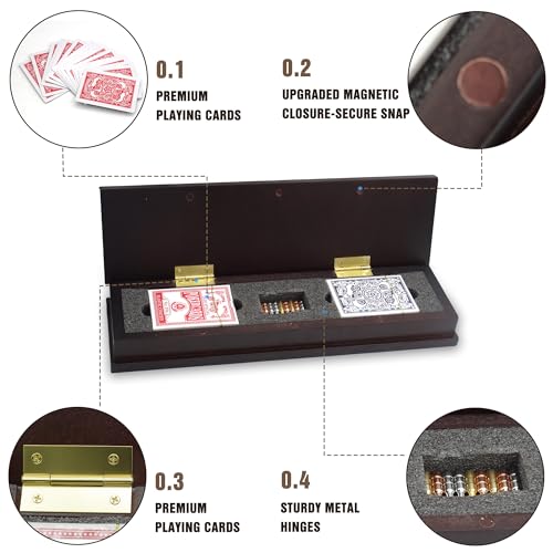 Juego de Mesa Cribbage de Madera con Tablero y Cartas miniatura 5
