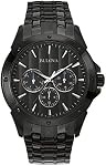 Bulova Men's Classic Dress 6-Hand Multi-Function Day/Date Quartz Watch, Black Patterned Dial, 43mm
