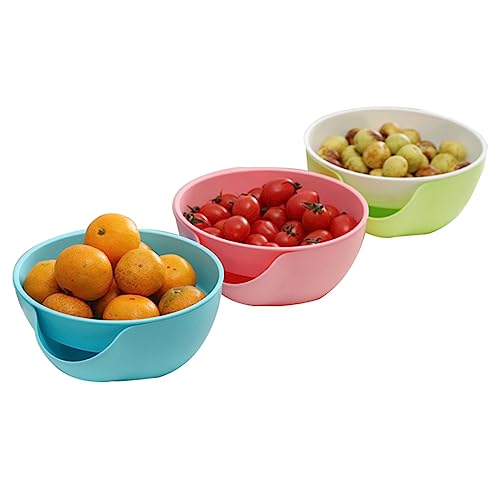 HAPINARY Double Dish Snack Bowl with Shell Holder for Pistachios Sunflower Cherries Candies(Random Color)