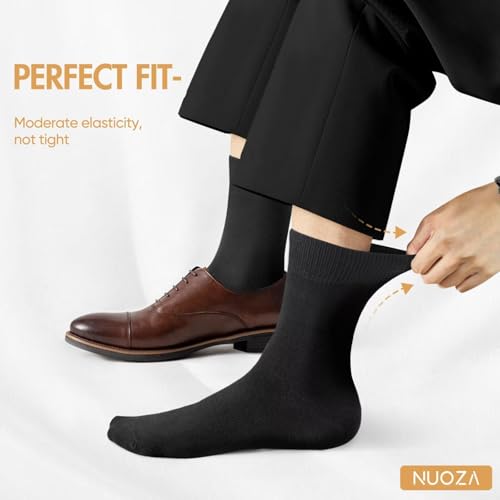 NUOZA Socken Herren 47-49 Schwarz 12 Paar Sportsocken Baumwolle Business Socken Lange Atmungsaktive Socks Schwarze 47-50 Tennissocken Herrensocken Laufsocken Damensocken Männer Dünne Sport 2