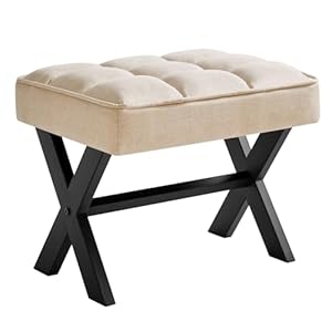 IBUYKE Kleiner Quadratischer Leinen Fußhocker