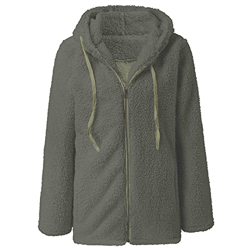 Winter Coats for Women Warm Fuzzy Fleece Jacket Zip Up Long Sleeve Coat Casual Thick Sherpa Jackets with Hood 20254