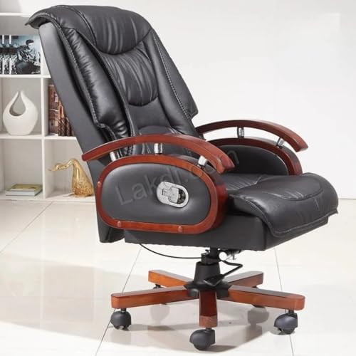 Image of Lakdi The Furniture High Back Ergonomic Director & Executive Chair: Modern Design, Plyboard & Leatherette, Recliner, Height Adjustable, Fixed Armrest & Revolving for Ultimate Comfort - 111011324 Black