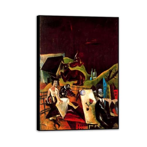 Max Ernt Impression sur toile Excursions en famille MOBYAT poster tableau célèbre encadré noir