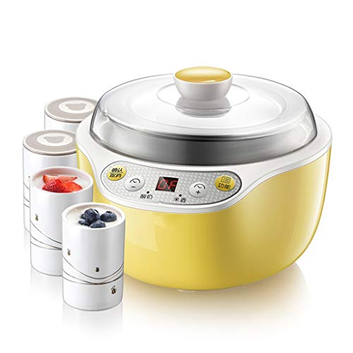 QukAn Máquina for Hacer Yogur en el hogar - Yogurtera Manual de cuajada de Yogur de Soja Máquina for Hacer Yogur fácil de Limpiar Contenedor de Yogur