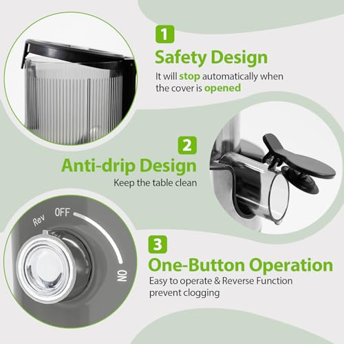 Masticating Juicer with Wide Chute