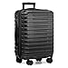 U.S. Traveler Boren Polycarbonate Hardside Rugged Travel Suitcase Luggage with 8 Spinner Wheels, Aluminum Handle, Carry-on 22-Inch, USB Port, Black