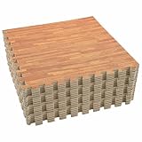 Ordellia Pool Bodenteppich 24 pcs Holz, EVA Schaum Unterlage 8,64 m2, 60 x 60 x 1 cm, rutschfest, wasserabweisend, für Schwimmbad, Whirlpool, Spa, Bodenschutz