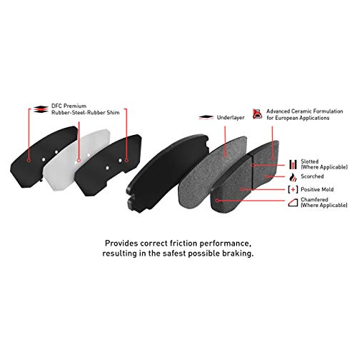 Image of Dynamic Friction Company 5000 Euro Ceramic Brake Pads Fits 2017-2025 Alfa Romeo Giulia; 2018-2025 Alfa Romeo Stelvio| Automotive Replacement Brake Pads| Hardware