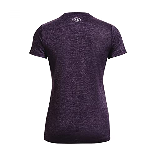 Under Armour Women's Tech V-Neck Twist Short-Sleeve T-Shirt , (544) Tux Purple / Retro Purple / Metallic Silver , X-Large #TOP1