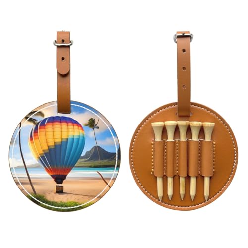 WXXWXD Hawaii Hot Air Balloon Printed Golf Tee Storage Bag - Portable Storage, Easily Organize Tees