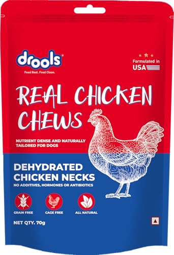 Image of Drools Dog Treats, Dehydrated Real Chicken Chews Necks, 70g, All Life Stages, Bone