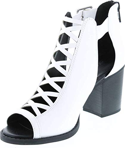 Image of Soda Aran ~ Women Open Toe Crisscross Straps Back Zipper High Heel Fashion Sandal with Adjustable Ankle Strap