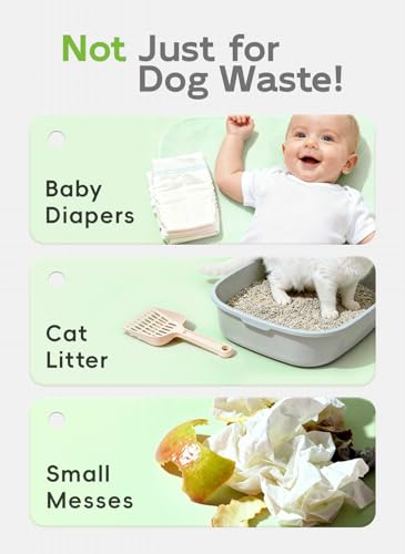 Image of Dog Poop Bags, 128 Count, Unscented, Green | Fragrance-Free Formula, Extra Thick, 60% Recycled Plastic, 16 Bags Per Roll, Dual Green Designs, Easy-Peel Sticker