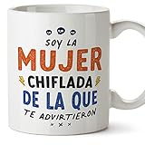 MUGFFINS Tazas para MUJER/ESPOSA - En Español - Todos te advirtieron - 11 oz / 330 ml - Regalo original y divertido