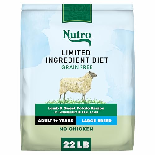 Nutro Limited Ingredient Diet Adult Large Breed Dry Dog Food, Grain Free Dog Food Dry Lamb & Sweet Potato Kibble, 22 lb. Bag