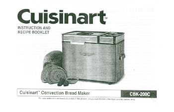 Spiral-bound Cuisinart CBK-200C Convection Breadmaker Instruction & Recipe Booklet Book
