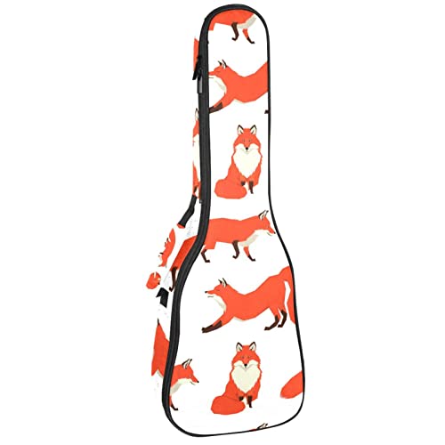 Sac de rangement ukulélé concert rembourré 10mm protection antichoc renards