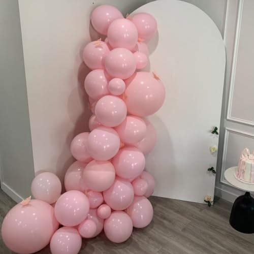 Image of Light Pink Balloons Arch Baby Pale Pink Balloons Garland 103pcs Pastel Balloon Different Sizes Helium Latex Round Balloon Boho Girls Birthday Party Decoration Bridal Baby Shower Wedding