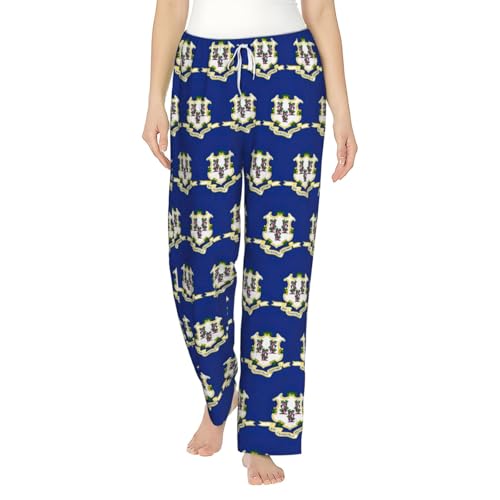 Pantalon de pyjama en flanelle Connecticut imprimé motif drapeau pour femme