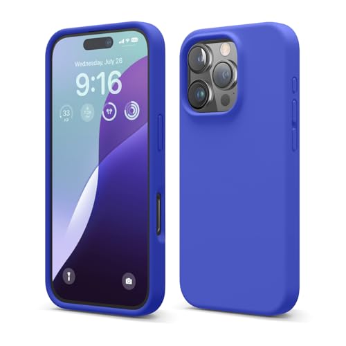 elago Compatible with iPhone 16 Pro Case, Premium Liquid Silicone Case, Full Body Protective Cover, Shockproof, Slim Phone Case, Anti-Scratch Soft Microfiber Lining, 6.3 inch (Cobalt Blue)