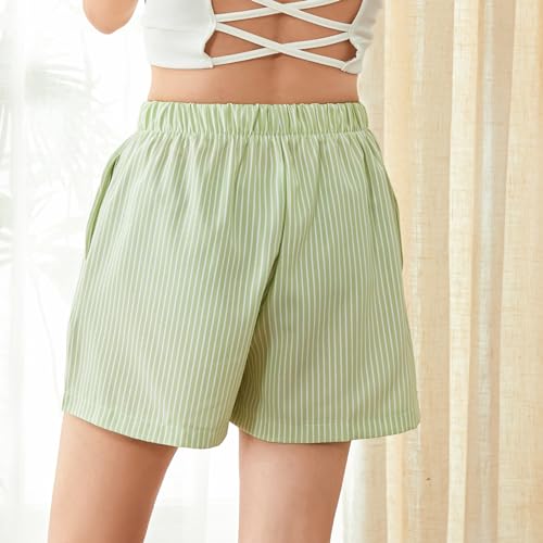 Image of Pivanzore Y2k Plaid Shorts for Women Casual Elastic Waist Aesthetic Lounge Bottom Baggy Pajama Shorts Boxers Sleepwear