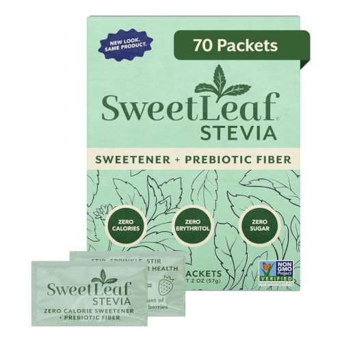 SweetLeaf Stevia Powder Sweetener, Sugar Free - 70 Packets (...