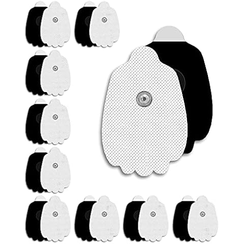 20-Pack TENS Unit Replacement Pads, Long-Lasting Snap Electrodes for 50 Times of Use per Pad, Latex-Free TENS Pads Set Compatible with TENS EMS Devices Using 3.5mm Button Lead Wires Cover