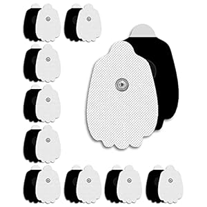 20-Pack TENS Unit Replacement Pads, Long-Lasting Snap Electrodes for 50 Times of Use per Pad, AVCOO Latex-Free TENS Pads Set Compatible with TENS EMS Devices Using 3.5mm Button Lead Wires
