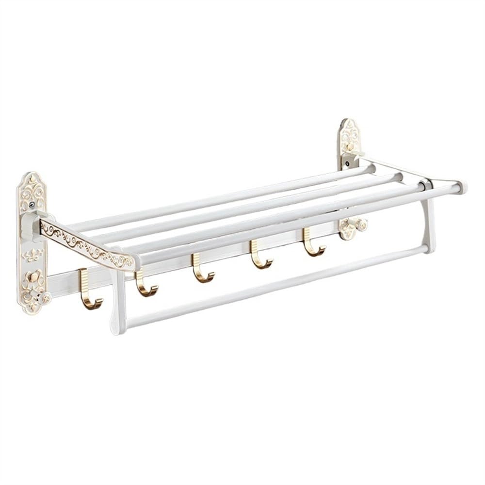Étagère douche porte-serviettes pliable pour résoudre le manque de place et linge humide