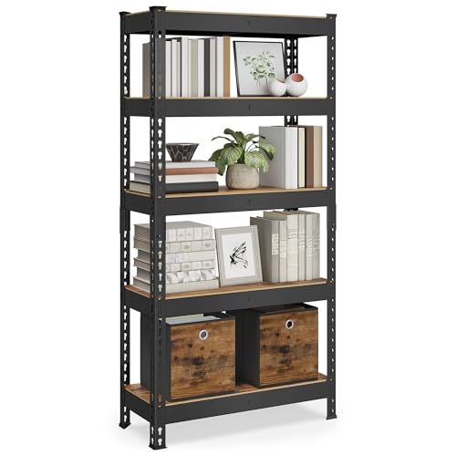 SONGMICS Schnelle Montage, Schwerlastregal, Standregal, Lagerregal, Küchenregal, Regal, 5 Ablagen,...