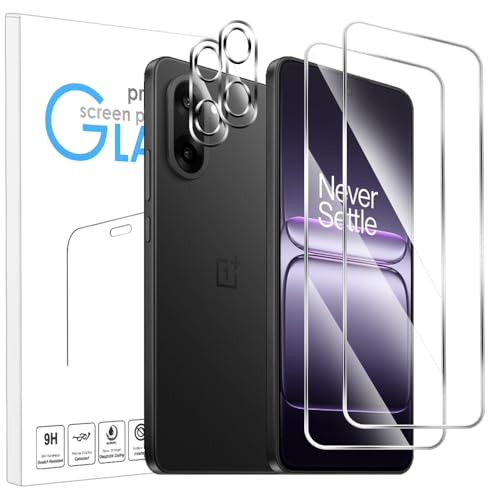 XINYEXIN [Pack 2 Protector de Pantalla Vidrio Templado para OnePlus Nord CE 5 5G, + Protector de Cámara, 9H, Anti-Huellas, HD, Fácil Instalación, Compatible con Fundas