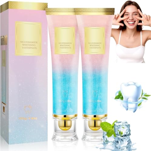 Pasta de dientes blanqueadora de niacinamida – Pasta de dientes blanqueadora natural con niacinamida, pasta de dientes blanqueadora radiante, pasta de dientes de niacinamida para limpieza profunda