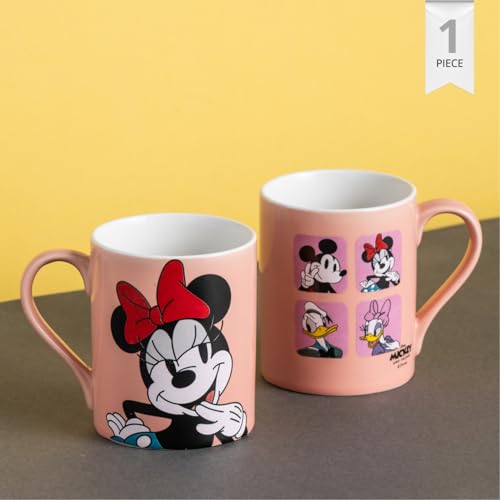 Image of Clay Craft - Official Disney Mugs : Minnie Mouse Red Bow Print, Fine Ceramic Coffee Mug, 360 Ml |Cartoon Character Gift Mug for Kids & Adults | Microwave & Dishwasher Safe