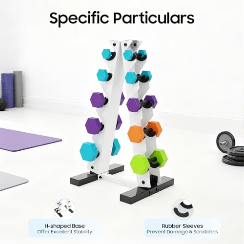 Support d'haltères vertical avec base antidérapante pour charge de 100 kg - 5