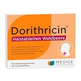 Dorithricin Halstabletten Waldbeere 20 Lutschtabletten bei Halsschmerzen & Schluckbeschwerden - bekämpft Bakterien & Viren - Waldbeergeschmack ab 2 J