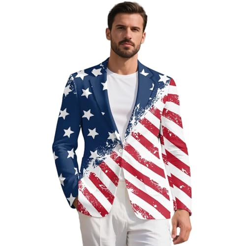 Blazer Suit for Men Casual 1 Button Long Sleeves Jacket Sport Coat with 2 Pocket Plus Size