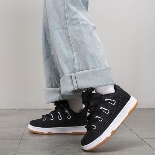 Women's Men's Streetwear Chunky Platform Sneakers Fashion Y2K Casual Lace up Couple Board Shoes3