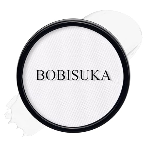 BOBISUKA Clown White Face Body Paint, Water-Based Face Painting Kit & Body Paints, Safe Non-Toxic Facepaint for Halloween Goth Skeleton Mime Ghost SFX Makeup, Costume Cosplay Party Art Theater & Stage