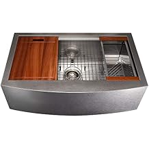 ZLINE 33 in. Moritz Farmhouse Apron Mount Single Bowl Satin Stainless Steel Kitchen Sink with Bottom Grid and Accessories SLSAP-33S